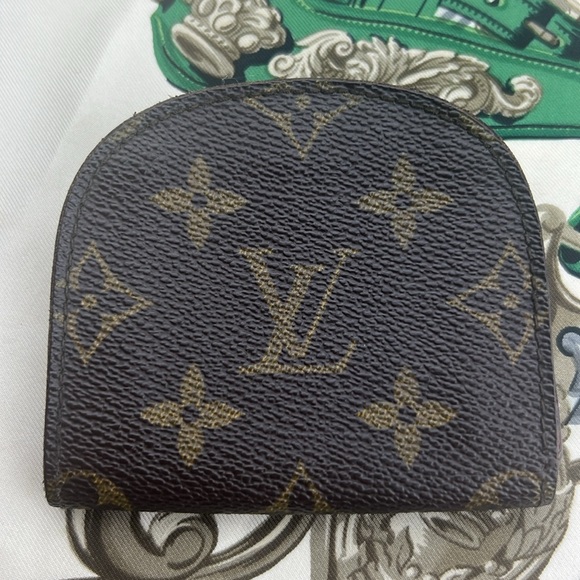Louis Vuitton LV Monogram Porte Monnaie Gousset Coin Purse logo wallet mini Auth - Picture 3 of 14
